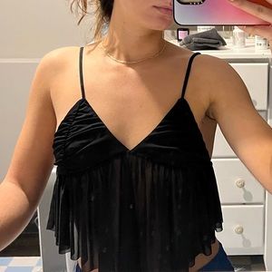 URBAN OUTFITTERS black mesh tank top